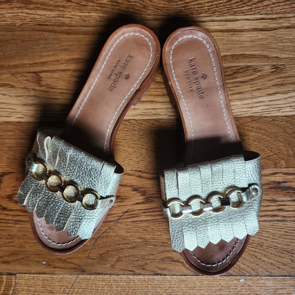 Kate Spade Gold Women's Slide Sandals
